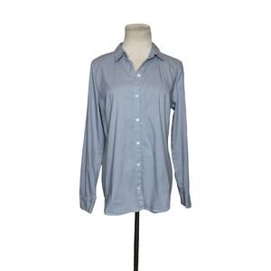 Apt. 9 gray striped collared button shirt size M
